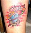 leg heart tattoo design